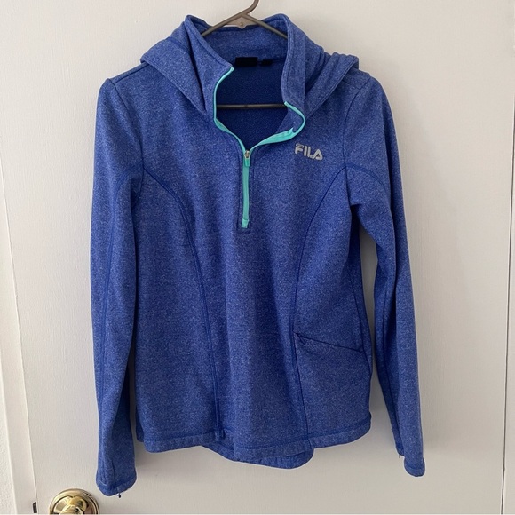 Fila Tops - Fila Sport periwinkle Blue Quarter Zip Hoodie size small